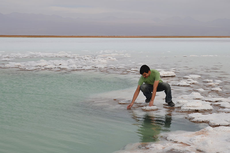 Laguna Tebenquinche, no Salar do Atacama.